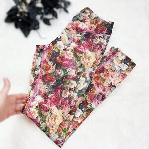 Kira Grace Leggings Womens Medium Yoga Pants Colorful Pink Floral Leggings